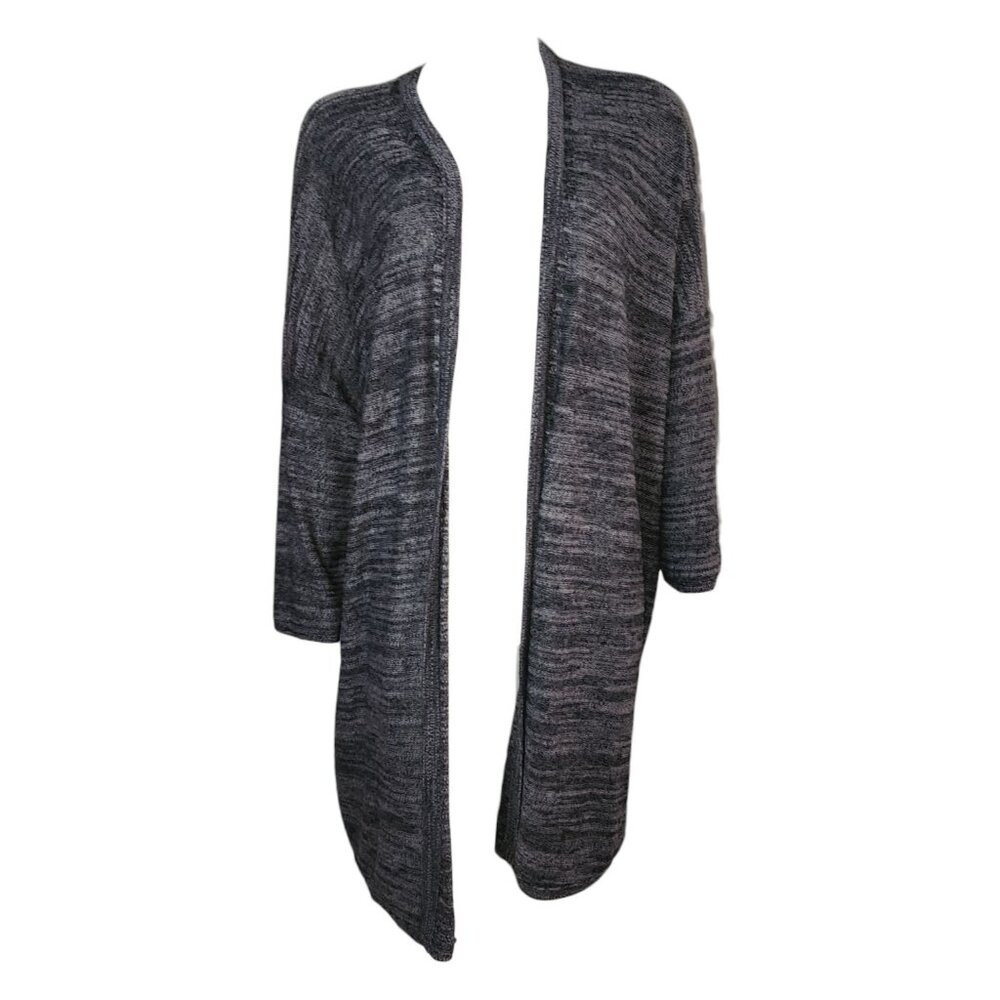 Purejill Cardigan Sweater Womens Size XL Gray Cotton Linen Blend Duster Cozy